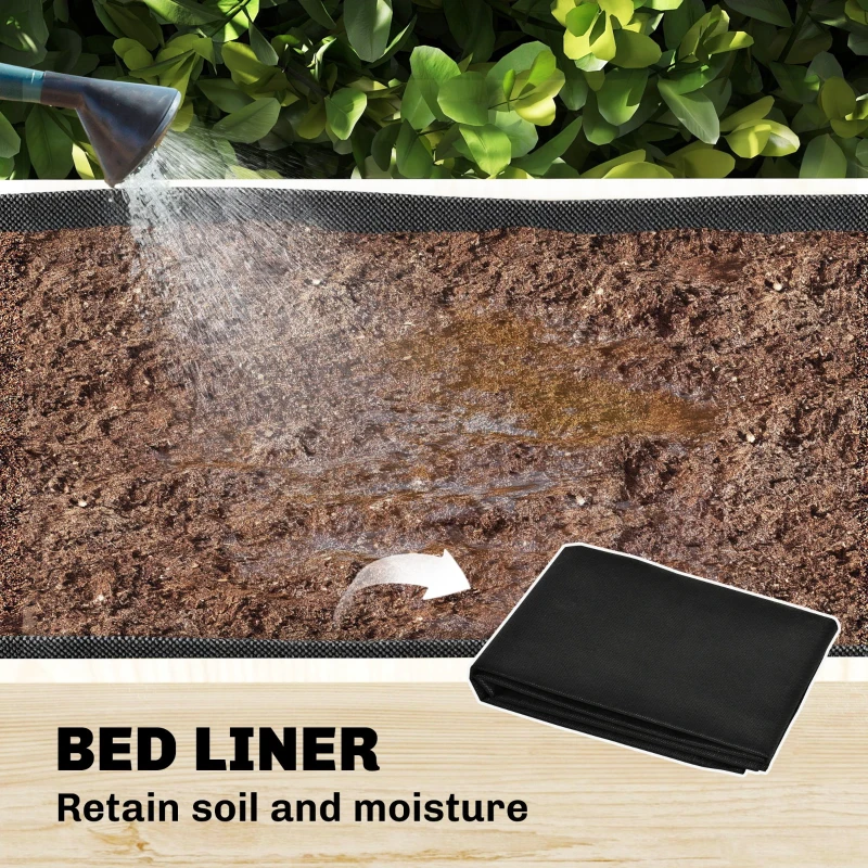 Outsunny Raised Garden Bed 2-Tier Stepped Design Planter Box with Trellis for Climbing Plants 108x62x120 cm