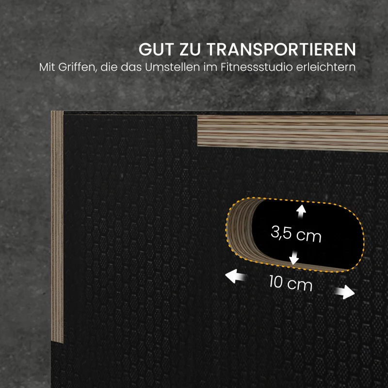 SPORTNOW Plyo-Box/Sprungbox, robust, 40,5 x 35,5 x 30,5 cm, Schwarz, Griff 10x3,5 cm, bis 120 kg