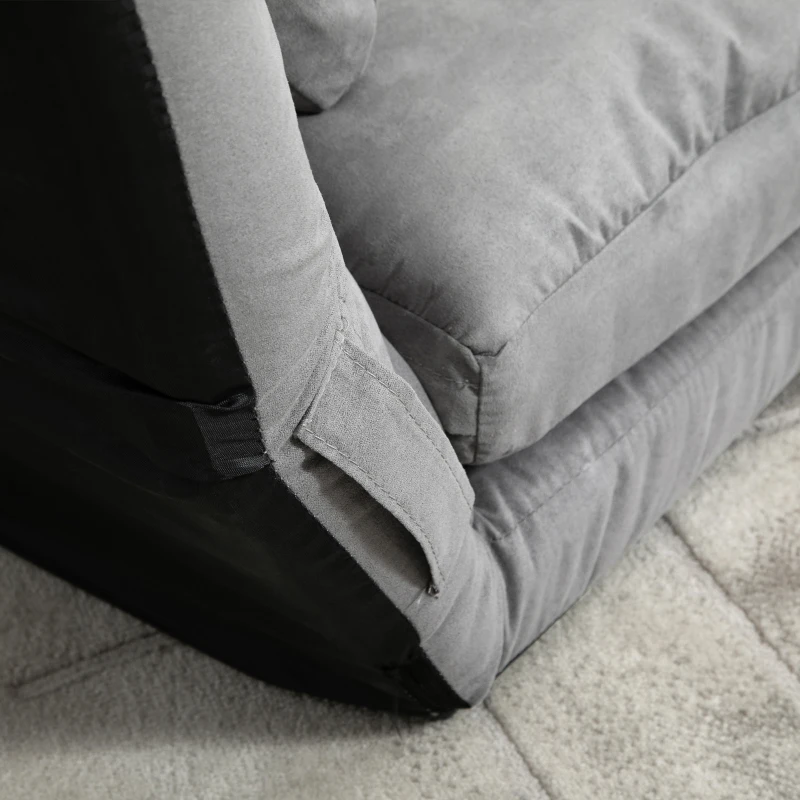 HOMCOM Bodensofa klappbar Schlafsofa mit 3-stuhfig verstellbar Rückenlehne Hellgrau