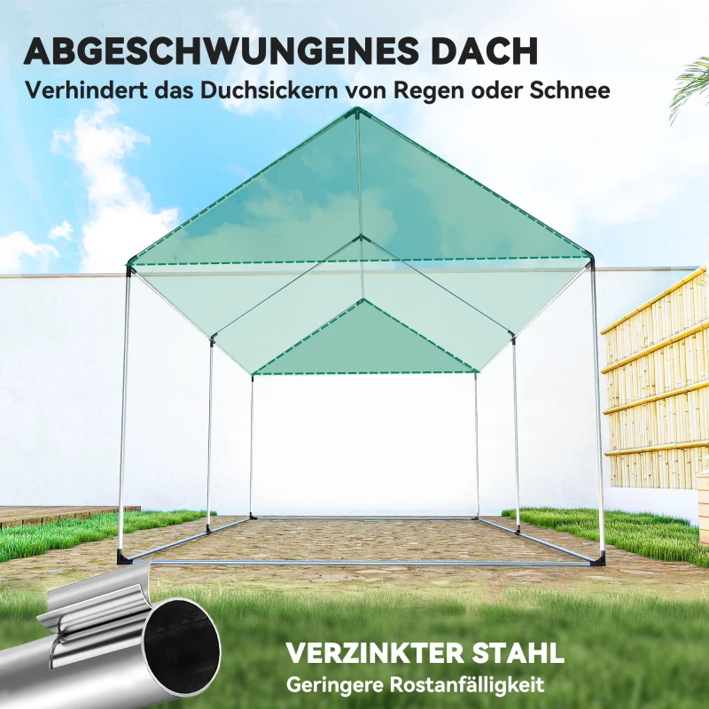 Outsunny Gewächshaus 3 x 2 x 2 m Foliengewächshaus mit 4 Mesh-Fenster, Breiter Rollbar Reißverschlusstür Moskitonetz UV-beständig
