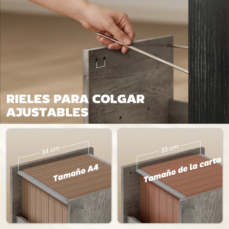 HOMCOM Mesa de Ordenador 120x50 cm Escritorio de Ordenador Industrial con Compartimento y 2 Cajones para Oficina Gris Claro