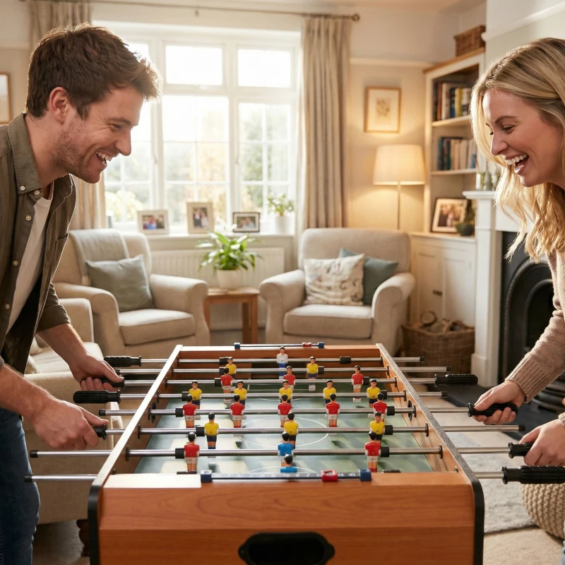 HOMCOM Football Table Heavy Duty  84.5cm for Arcades, Pub, Game Room, 8 Rods, 2 Foosballs