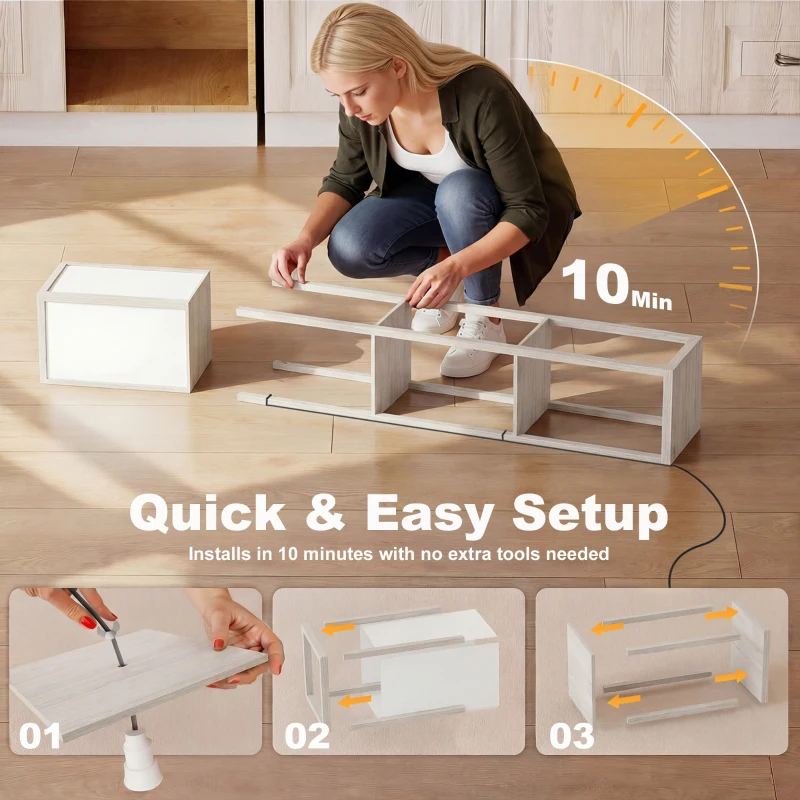 HOMCOM 3-Tier Floor Lamp, Floor Light with Storage Shelf, Reading Standing Lamp with Acrylic Shade for Living Room, Bedroom, Kitchen, Dining Room, Office, Dorm, 160cm, Oak