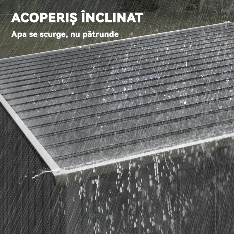 Outsunny Magazie Metalică Galvanizată 7 x 5ft, cu Ușă Glisantă