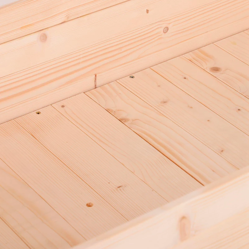 Outsunny Fir Wood Non-Woven Fabric Planting Bed, 122.5Lx56.5Wx76H cm