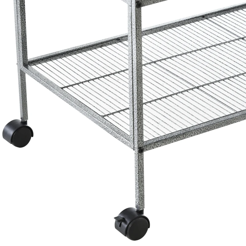 PawHut Wide Large Metal Bird Cage, Grey