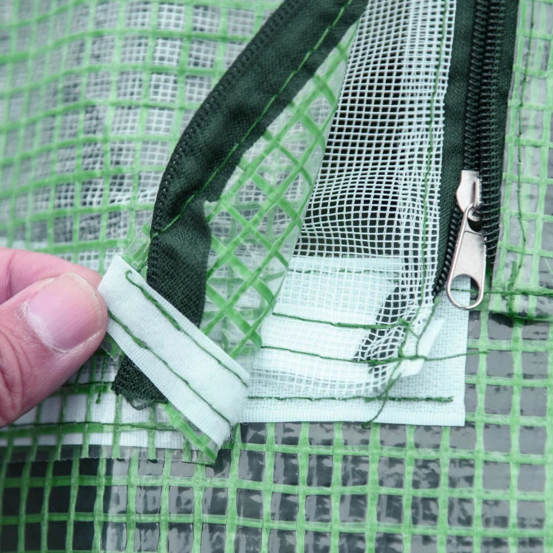 Outsunny Invernadero Pequeño para Cultivo con 4 Ventanas Enrollables Marco de Acero y Cubierta PE Anti-UV 180x140x80 cm Verde