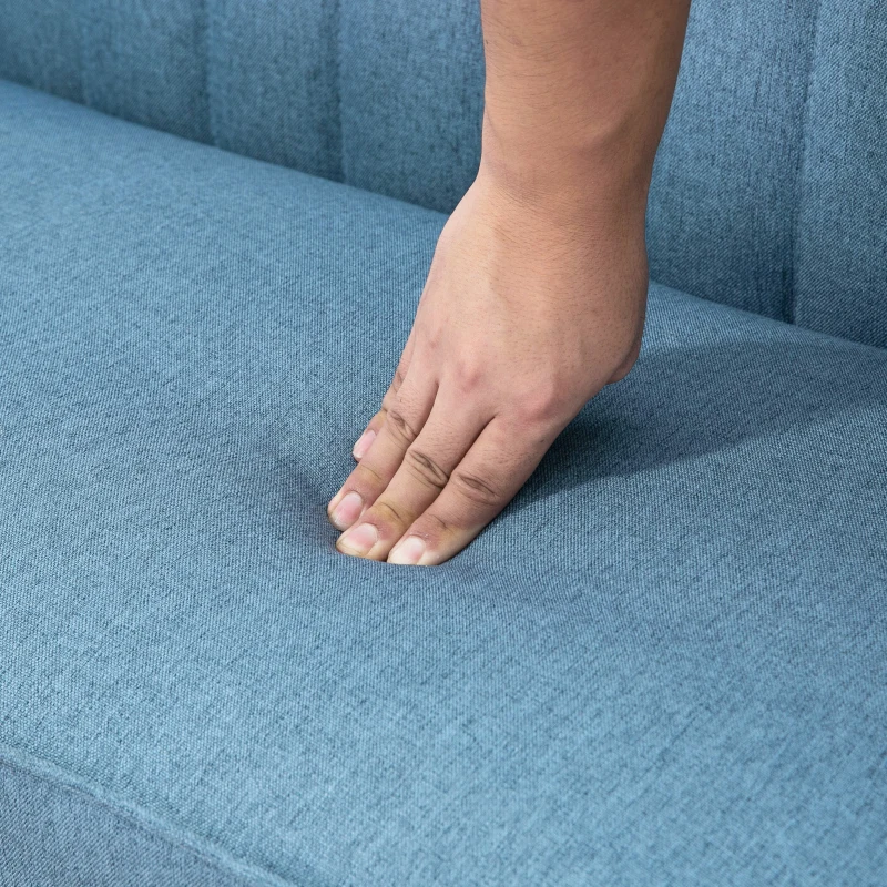 HOMCOM 2-Sitzer Sofa, weiche Polsterung, pflegeleichter Bezug, bis 220 kg, 117 x 56,5 x 77 cm, Blau