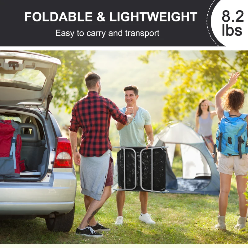 Outsunny Outdoor Foldable Sun Lounger, Garden 6 Level Adjustable Backrest Recliner Sun Lounger Chair with Headrest Pillow, Black