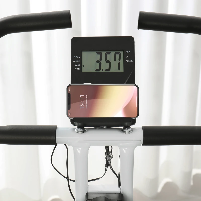 SPORTNOW Bicicletă fitness pliabilă magnetică, 8 niveluri, afișaj LCD, roți și șa reglabilă, negru(m-9)