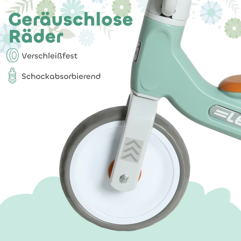 AIYAPLAY Toddler Balance Bike with No Pedal, 3 Silence Wheels for 12-36 Months Boys and Girls, Indoor Outdoor, Green