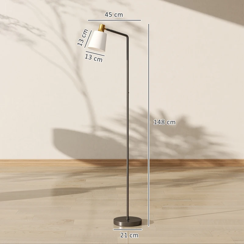 HOMCOM LED Stehlampe Wohnzimmer Stehleuchte mit 350° drehbar Kopf Standleuchte mit 3000K/4000K/6500K Farbtemperaturen Schwarz