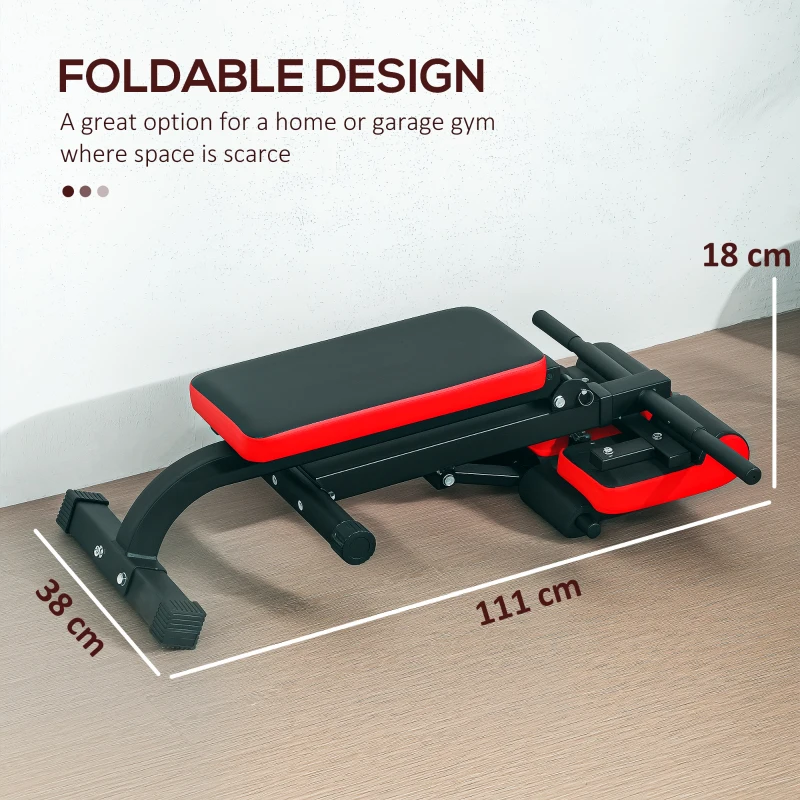 SPORTNOW Foldable Weight Bench - Multi-Functional Gym Bench Roman Chair for Bicep Curl, Hyper Back Extension, Push Up, and Full Body Weight Training Workout