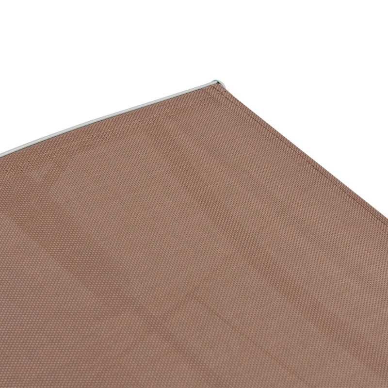 Outsunny Outdoor Recliner Sun Lounger Chair, Steel Frame Folding Chaise Lounge Chair with Headrest, 7 Levels Adjustable Backrest and Breathable Mesh Fabric, Brown