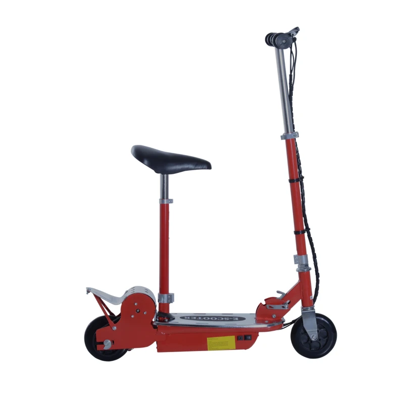 HOMCOM Foldable Electric Scooter for Teens Over 7 years old 12V Battery 120W-Red