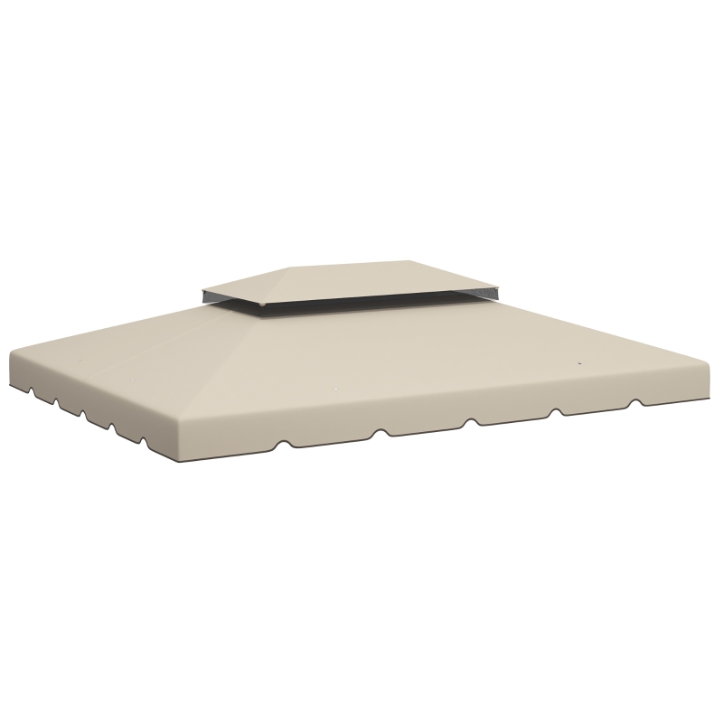 Outsunny Toldo de Recambio para Cenador 4x3 m con Doble Techo, Solo Tela, Beige