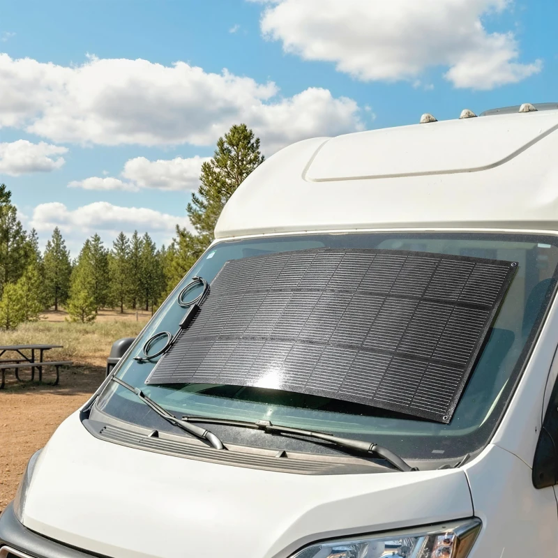 HOMCOM Solarpanel 100W 18V Tragbares Outdoor Solarladegerät mit  2 USB, LCD-Anzeige IP67 Wasserdicht