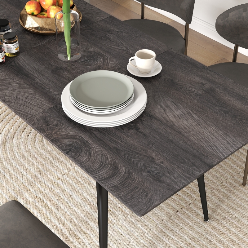 HOMCOM Ausziehbarer Esstisch, Erweiterbarer Tisch für 6-8 Personen, Küchentisch mit soliden Stahlbeinen