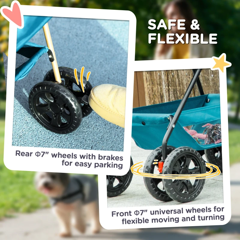 PawHut Wózek dla psa 3 w 1, składany, torba transportowa, wygodny
