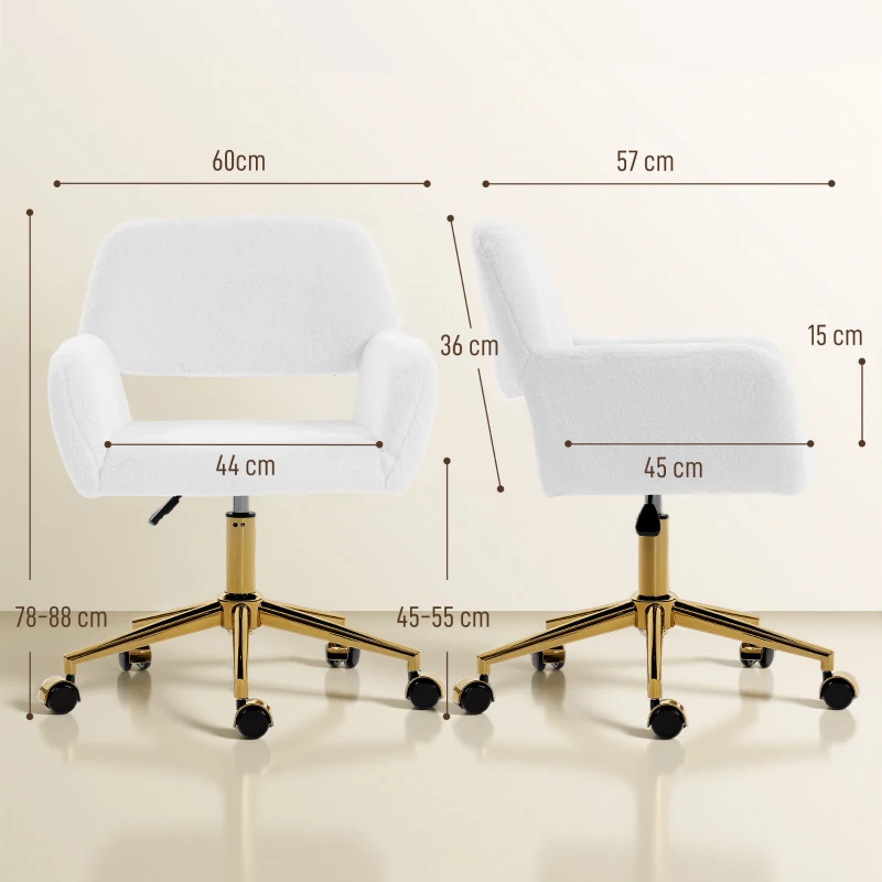 HOMCOM Faux Fur Rabbit Chair - Cream White