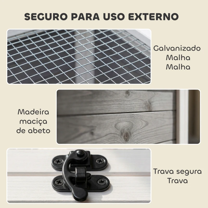 PawHut Casa para Tartarugas de Madeira Terrário para Répteis Janela Transparente Teto Rebatível 113x106,5x44,5 cm Cinzento Escuro