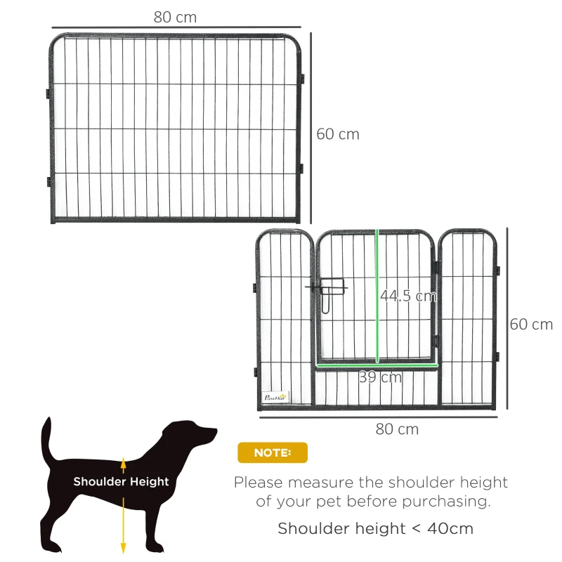 PawHut Heavy Duty Puppy Play Pen, 12 Panels Pet Exercise Pen, Pet Playpen for Small Dogs, 60Hcm