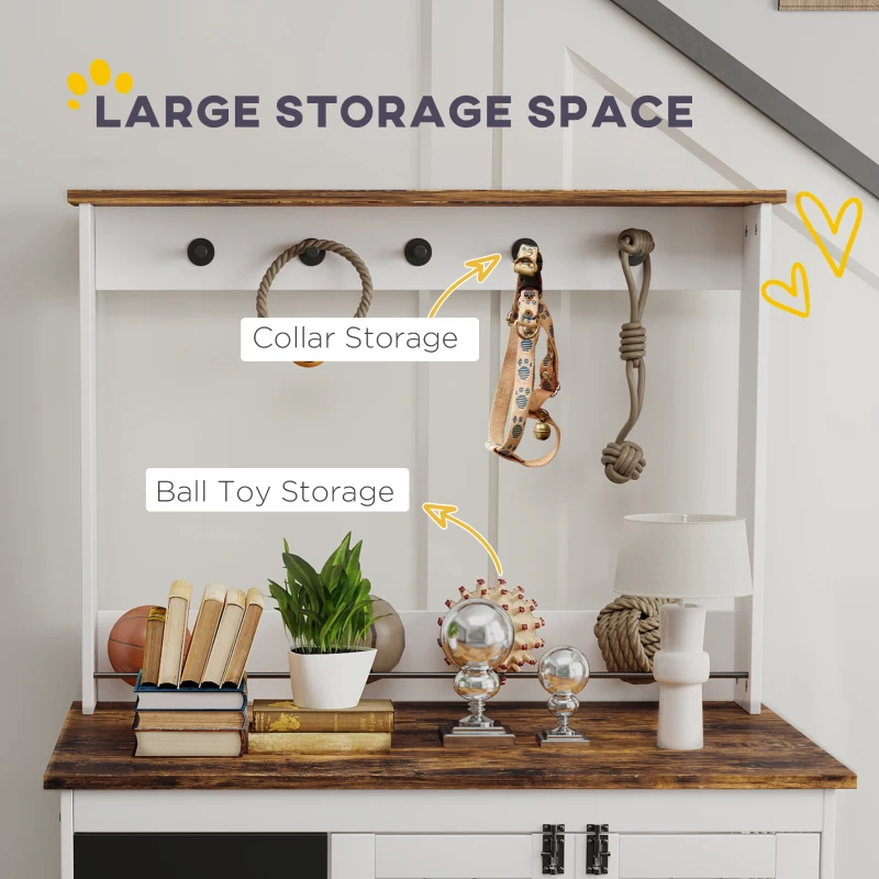 Klatka dla psa, 3 drzwi, regał na zabawki, Biała