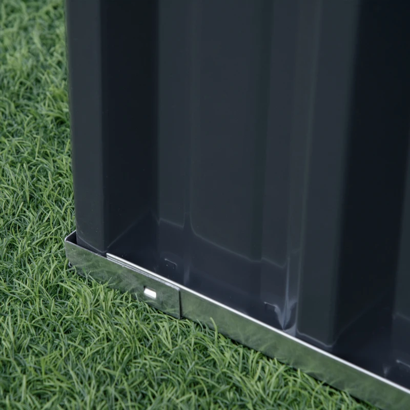 Outsunny Rectangular Raised Garden Bed 174 x 90 x 30 cm - modular, Tool-free Assembly, Gloves included - corrugated steel sheet Anthracite