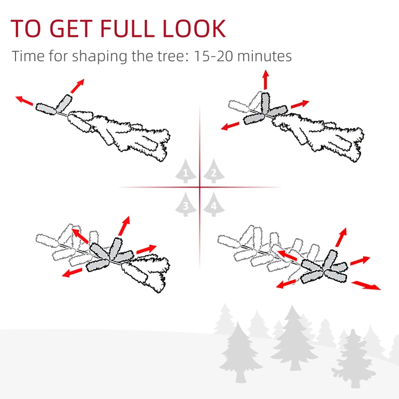 HOMCOM 7FT Artificial Christmas Tree Home Xmas Decoration with Metal Stand, Branch Tips, Green