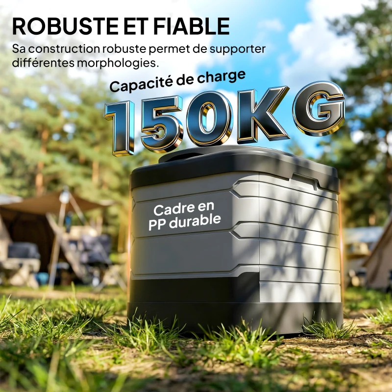 Outsunny Toilette Portable Camping Toilette de camping pour Hommes et Femmes avec 12 Sachets Coagulants et 12 Sacs Jetables, gris