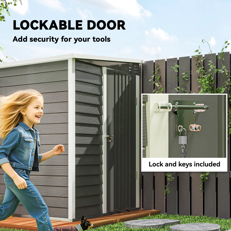 Metalowy domek narzędziowy 2,3m² z fundamentem, 142x184cm