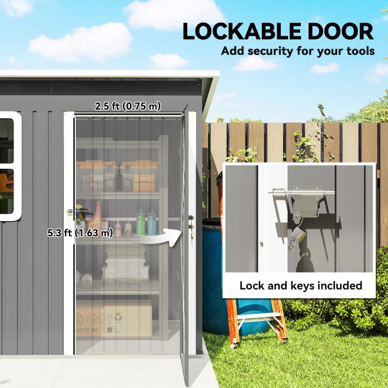 Domek ogrodowy 2,55m², dach jednospadowy, 221 x 133 cm