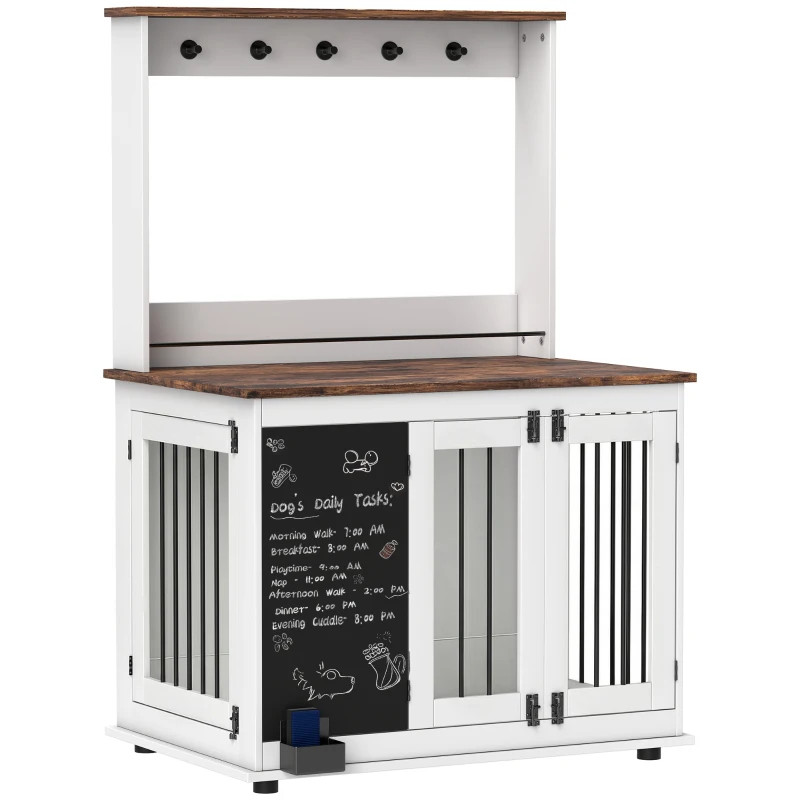 Klatka dla psa, 3 drzwi, regał na zabawki, Biała