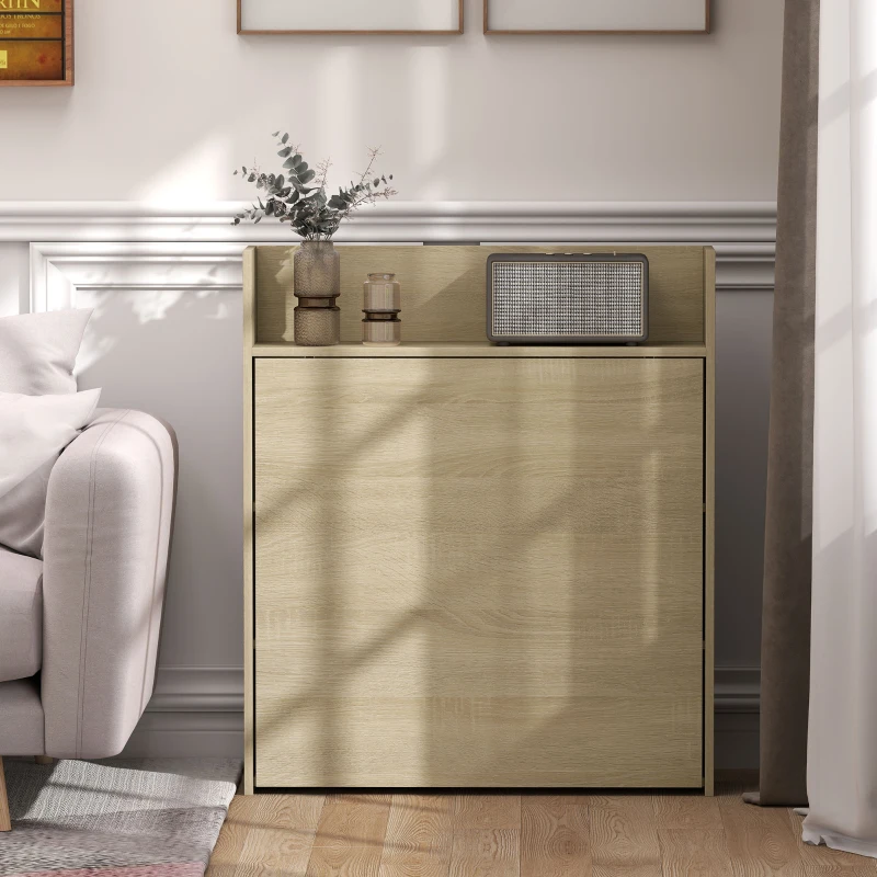 HOMCOM Esstisch Klappbar mit Regal, Industrie-Design, Platzsparend, Für Kleine Räume, 78,5 x 91 x 93 cm, Eiche