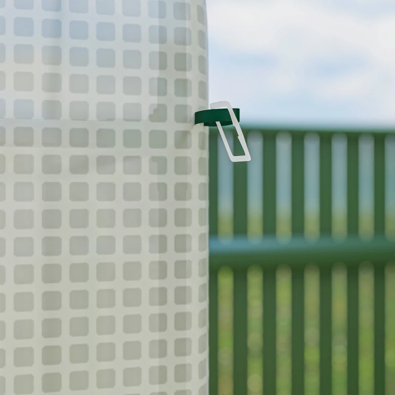 Outsunny Serre de jardin PE, serre de balcon, bâche renforcée 135 g/m², châssis en acier, porte zippée, 200 x 140 x 200 cm, blanc