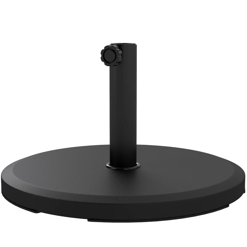 Outsunny Suporte para guarda-sol em cimento 13 kg, base redonda para guarda-sol para haste Ø34mm/38mm/Ø48mm, preto
