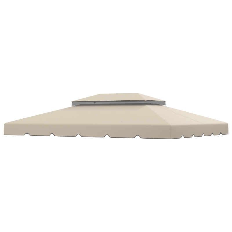 Outsunny Toldo de Recambio para Cenador 4x3 m con Doble Techo, Solo Tela, Beige