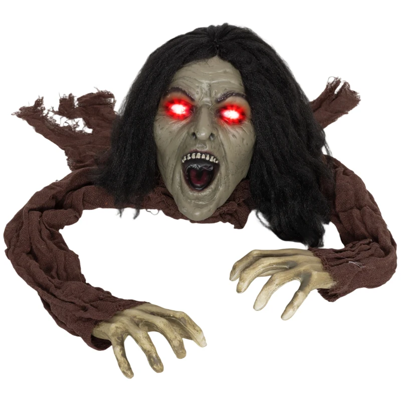 Outsunny Kriechende Zombie-Dekoration für Halloween, Sounds, Lichter, Batteriebetrieb(m-10)