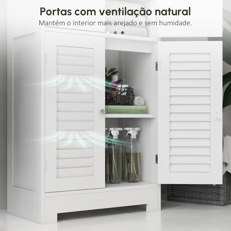 HOMCOM Armário Casa de Banho Coluna Casa de Banho com 6 Portas Prateleiras Ajustáveis Anti-tombo 60x30x170,5 cm Branco