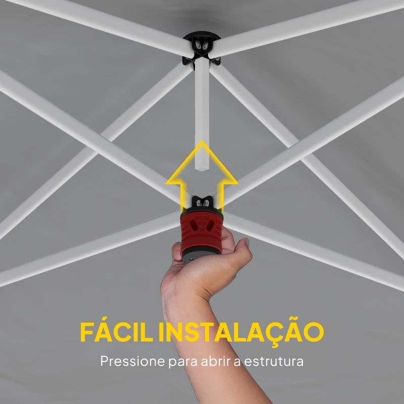 Outsunny Tenda Dobrável 6x3 m Pop-up com 4 Laterais Amovíveis Tenda de Jardim com Faixas Refletoras Altura Ajustável UPF50+ Cinzento