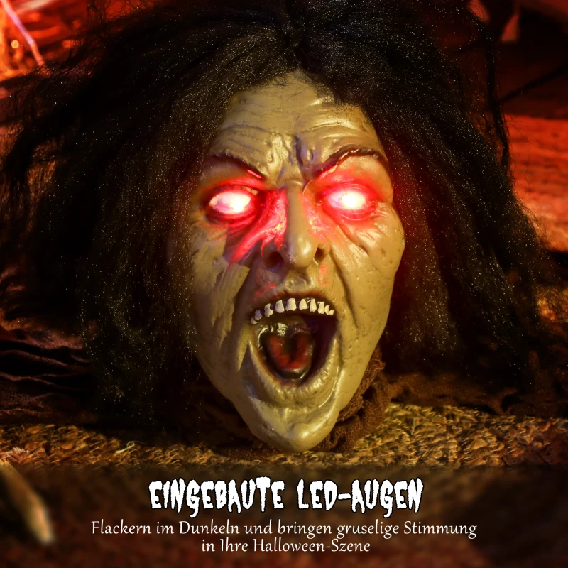 Outsunny Kriechende Zombie-Dekoration für Halloween, Sounds, Lichter, Batteriebetrieb(m-5)