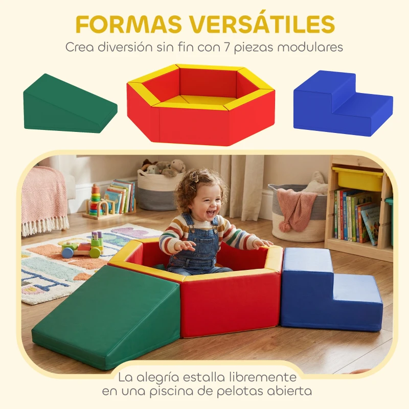 AIYAPLAY Juego de Bloques de Espuma para Niños Bloques de Psicomotricidad de Suave PU Set de Escalada para Escalar Multicolor