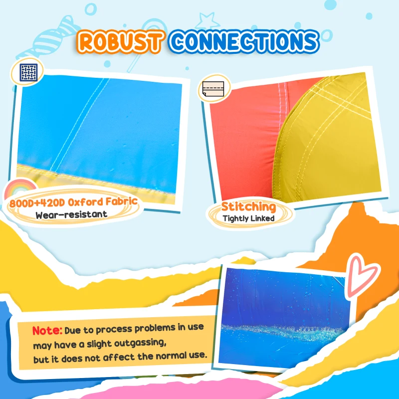 Outsunny Bouncy Castle Inflatable Trampoline Slide Pool Rocket Design 3.4 x 2.8 x 1.85m