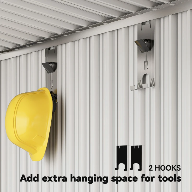 Metalowy domek narzędziowy 1,9m² z fundamentem, 195x122x182cm