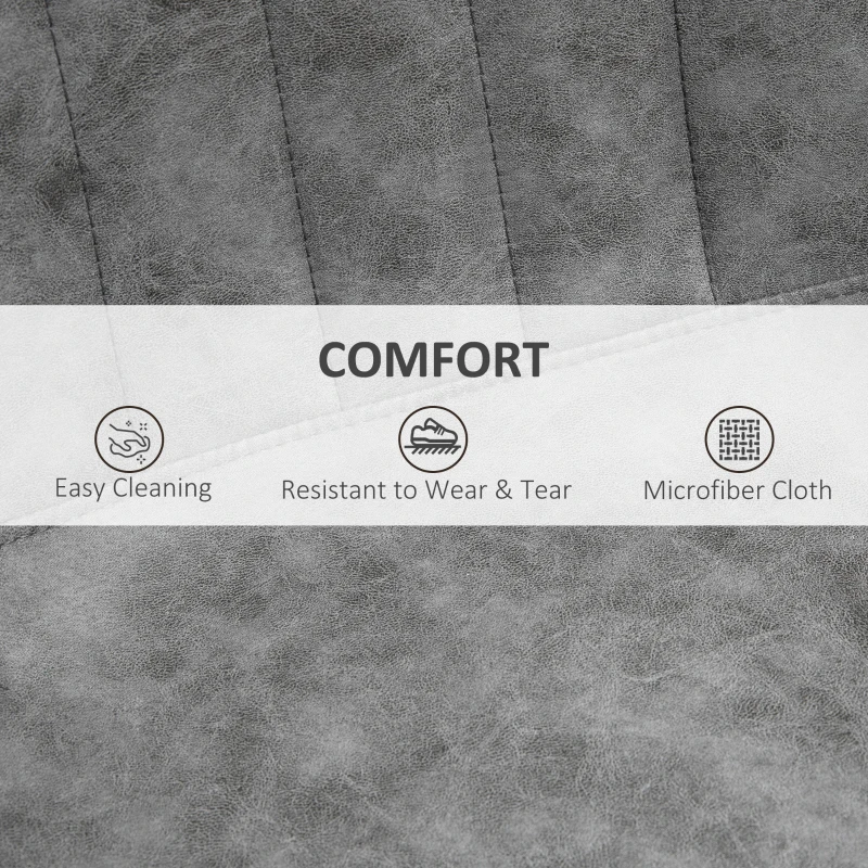 HOMCOM Adjustable Set of 2 Bar Stools, Counter Height Barstools, 360° Swivel Tall Stools with Footrest for Home Pub, Grey