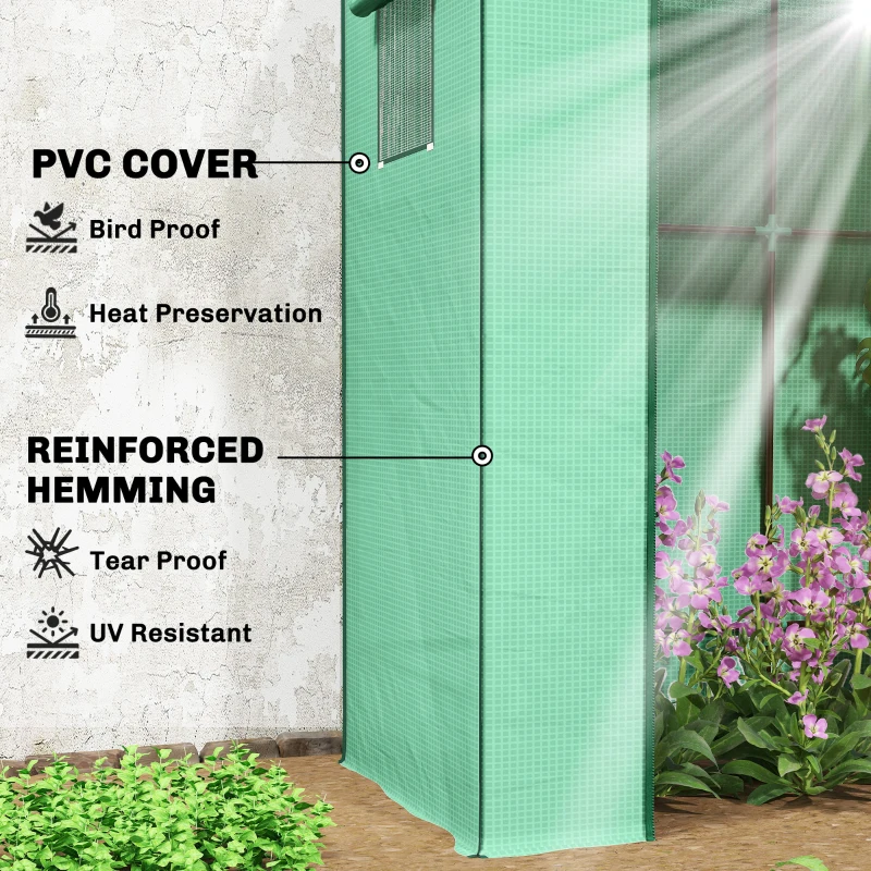 Outsunny 77 x 196cm Walk-In Greenhouse, with Accessories