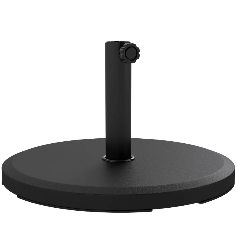 Outsunny Pied de parasol en ciment 13 kg, support rond pour parasol Ø34mm/Ø38mm/Ø48mm, noir