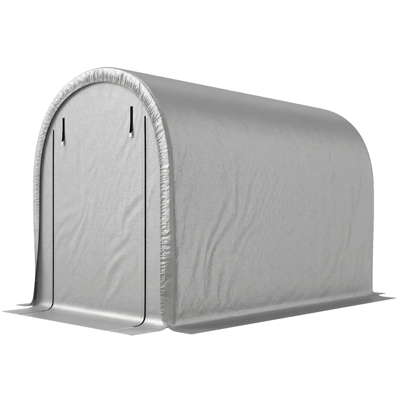 Outsunny Portable Shelter 244 x 152 cm, Waterproof Bike Tent with Roll-Up Zipper Door and Galvanized Steel Frame, Light Gray