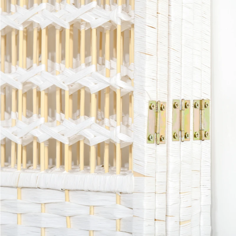HOMCOM Wooden Room Divider 242 x 170 cm Foldable 6-Panel Privacy Screen for Bedroom Home Interior White