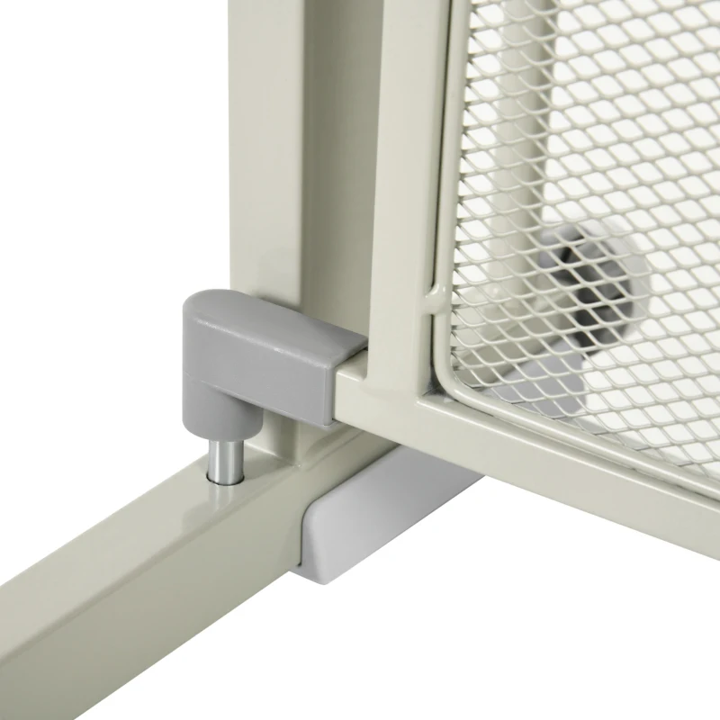 PawHut Pet Safety Gate with Auto-Close Double Lock Width 75-103 cm Gray